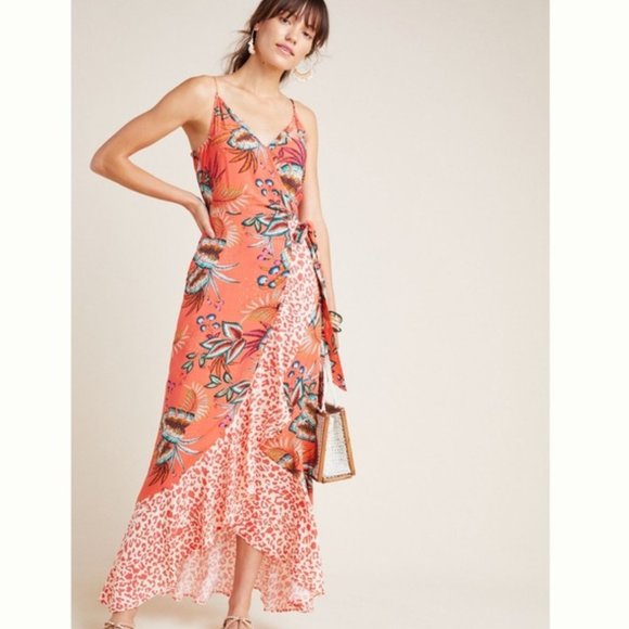 FARM Rio Dresses & Skirts - FARM RIO x ANTHRO Mixed Print Wrap Dress